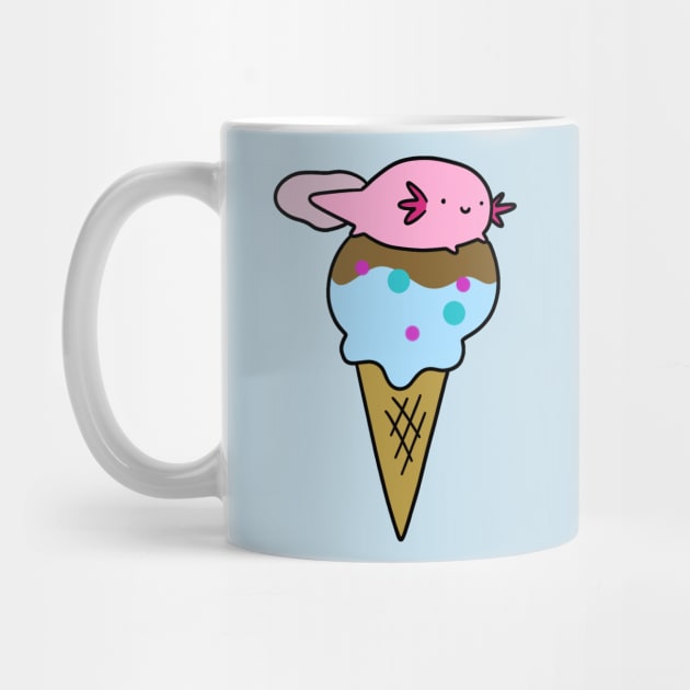 Axolotl Icecream Cone by saradaboru